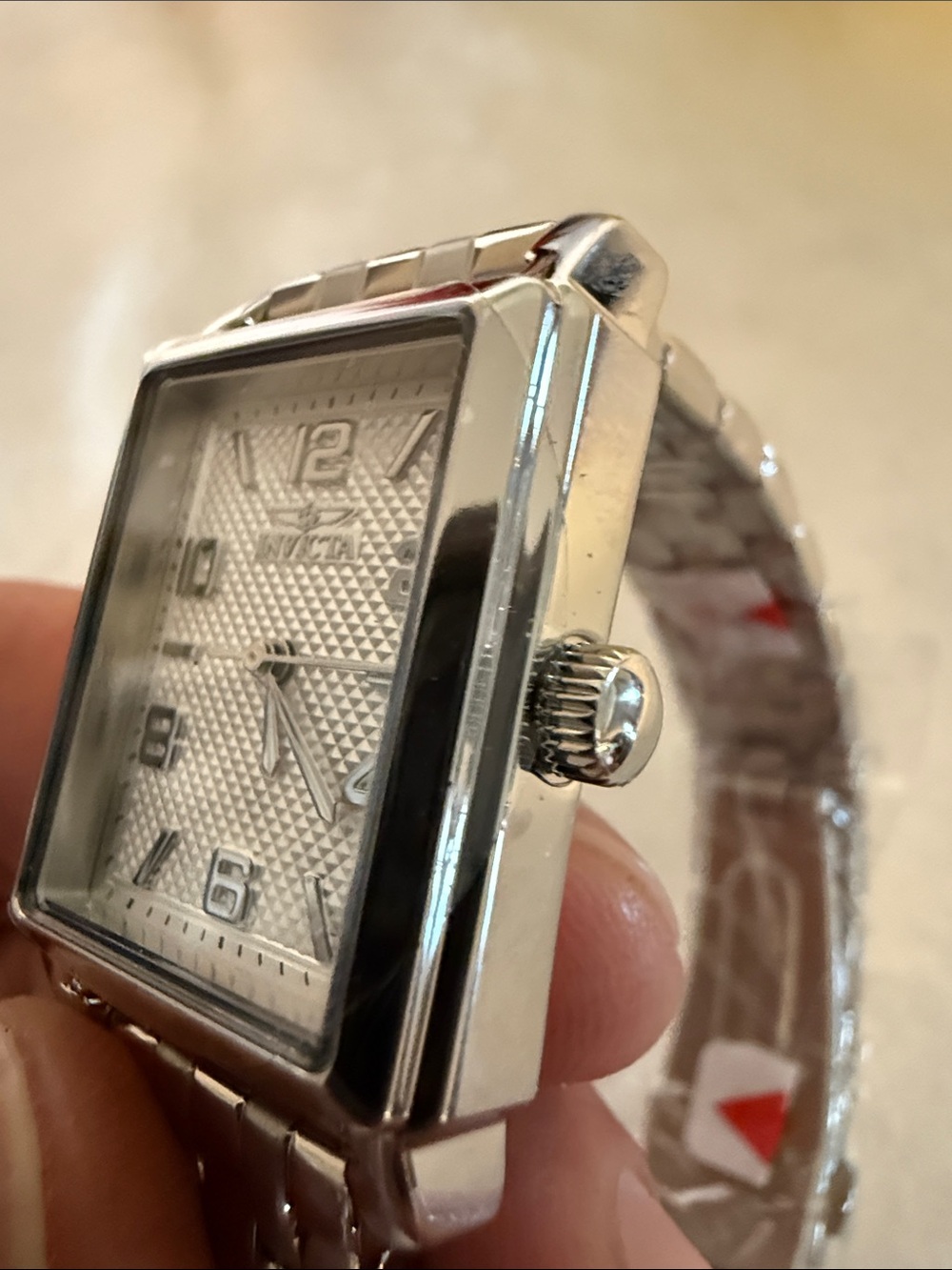 Invicta Silver-Tone Women’s Rectangular Stainless Steel Watch - Picture 5 of 8